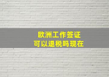 欧洲工作签证可以退税吗现在