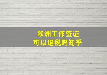 欧洲工作签证可以退税吗知乎