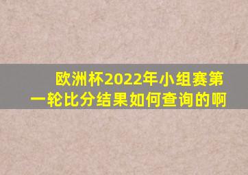 欧洲杯2022年小组赛第一轮比分结果如何查询的啊