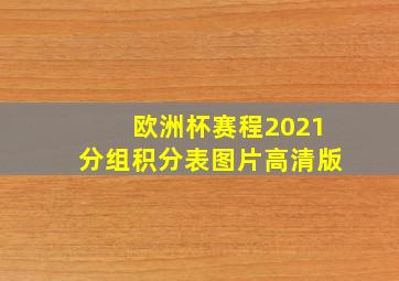 欧洲杯赛程2021分组积分表图片高清版