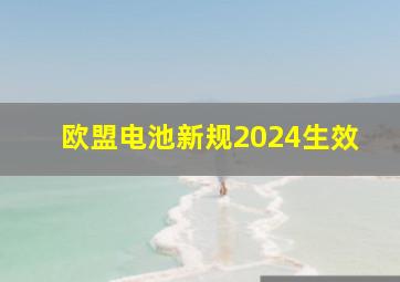 欧盟电池新规2024生效