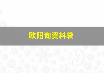 欧阳询资料袋