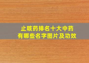 止咳药排名十大中药有哪些名字图片及功效