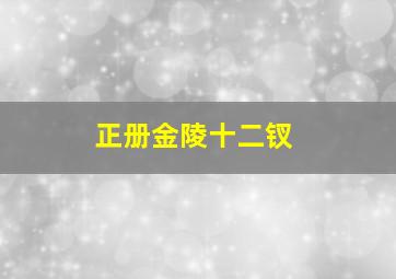 正册金陵十二钗