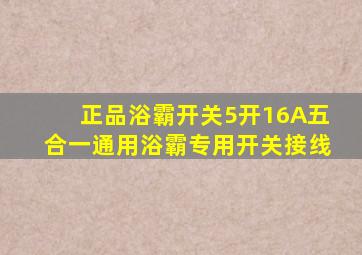 正品浴霸开关5开16A五合一通用浴霸专用开关接线