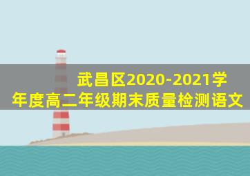 武昌区2020-2021学年度高二年级期末质量检测语文