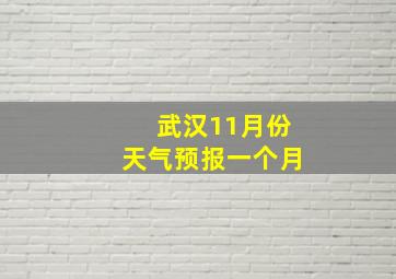 武汉11月份天气预报一个月