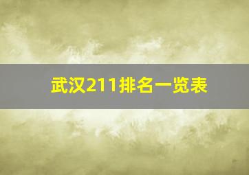 武汉211排名一览表