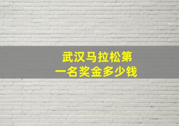 武汉马拉松第一名奖金多少钱