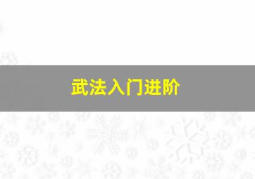 武法入门进阶