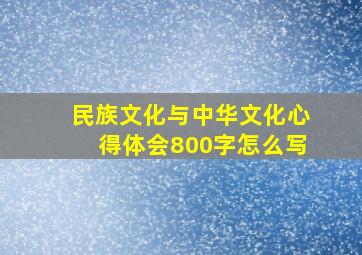 民族文化与中华文化心得体会800字怎么写