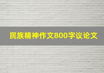 民族精神作文800字议论文