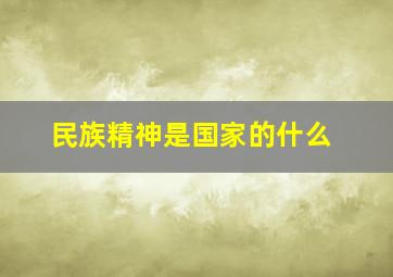 民族精神是国家的什么