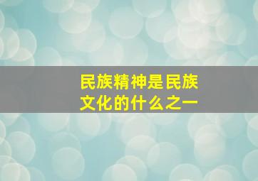 民族精神是民族文化的什么之一