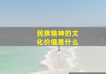 民族精神的文化价值是什么