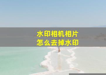 水印相机相片怎么去掉水印