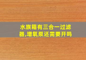 水族箱有三合一过滤器,增氧泵还需要开吗