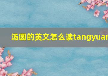 汤圆的英文怎么读tangyuan