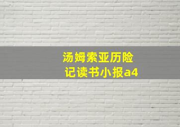 汤姆索亚历险记读书小报a4