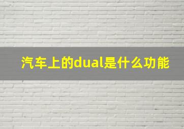 汽车上的dual是什么功能