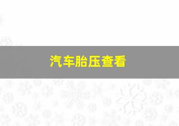 汽车胎压查看