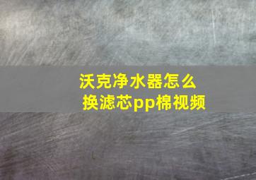 沃克净水器怎么换滤芯pp棉视频