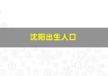 沈阳出生人口