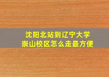 沈阳北站到辽宁大学崇山校区怎么走最方便