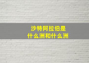 沙特阿拉伯是什么洲和什么洲