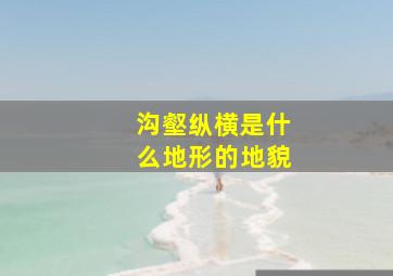 沟壑纵横是什么地形的地貌