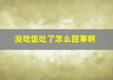 没吃饭吐了怎么回事啊