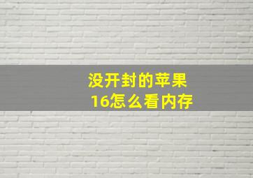 没开封的苹果16怎么看内存