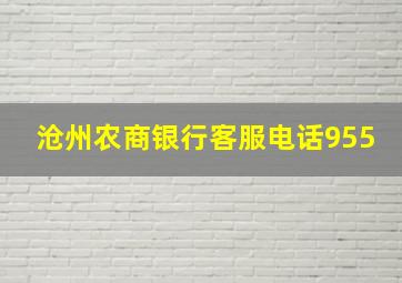 沧州农商银行客服电话955