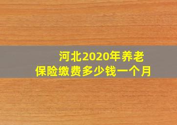 河北2020年养老保险缴费多少钱一个月