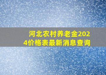 河北农村养老金2024价格表最新消息查询