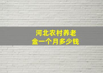 河北农村养老金一个月多少钱