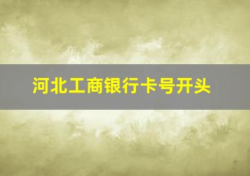 河北工商银行卡号开头