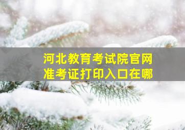 河北教育考试院官网准考证打印入口在哪