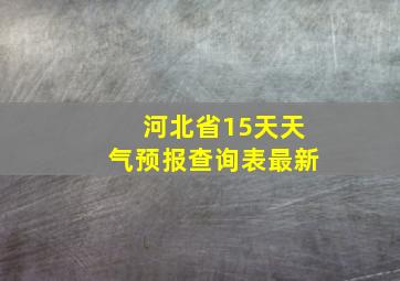 河北省15天天气预报查询表最新