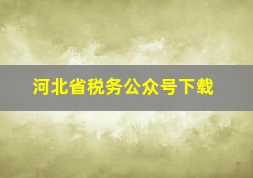 河北省税务公众号下载