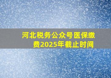 河北税务公众号医保缴费2025年截止时间