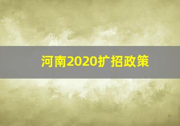 河南2020扩招政策