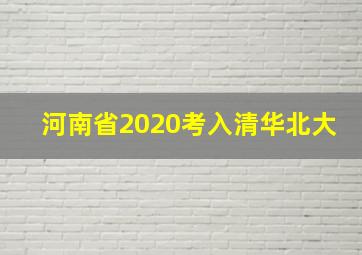 河南省2020考入清华北大