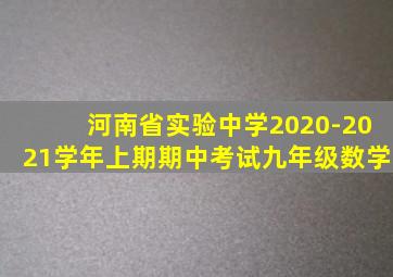 河南省实验中学2020-2021学年上期期中考试九年级数学