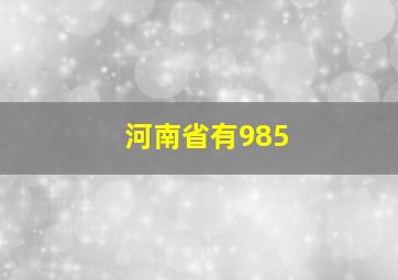 河南省有985