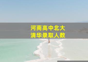 河南高中北大清华录取人数