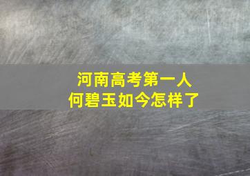 河南高考第一人何碧玉如今怎样了