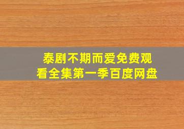 泰剧不期而爱免费观看全集第一季百度网盘