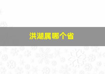 洪湖属哪个省