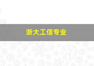 浙大工信专业